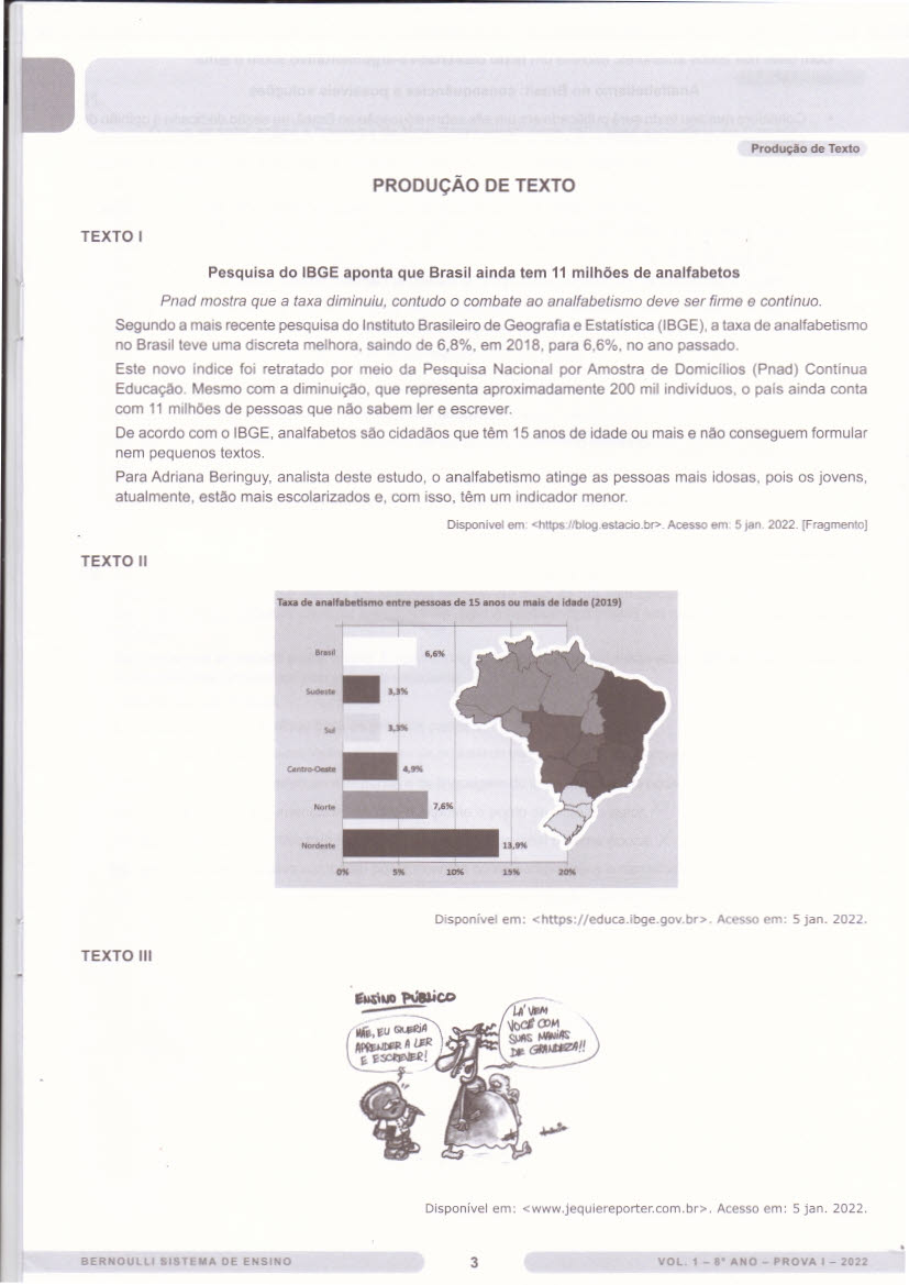 Tema de Redação Analfabetismo no Brasil consequências e possíveis